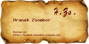 Hranek Zsombor névjegykártya